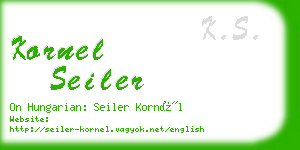 kornel seiler business card